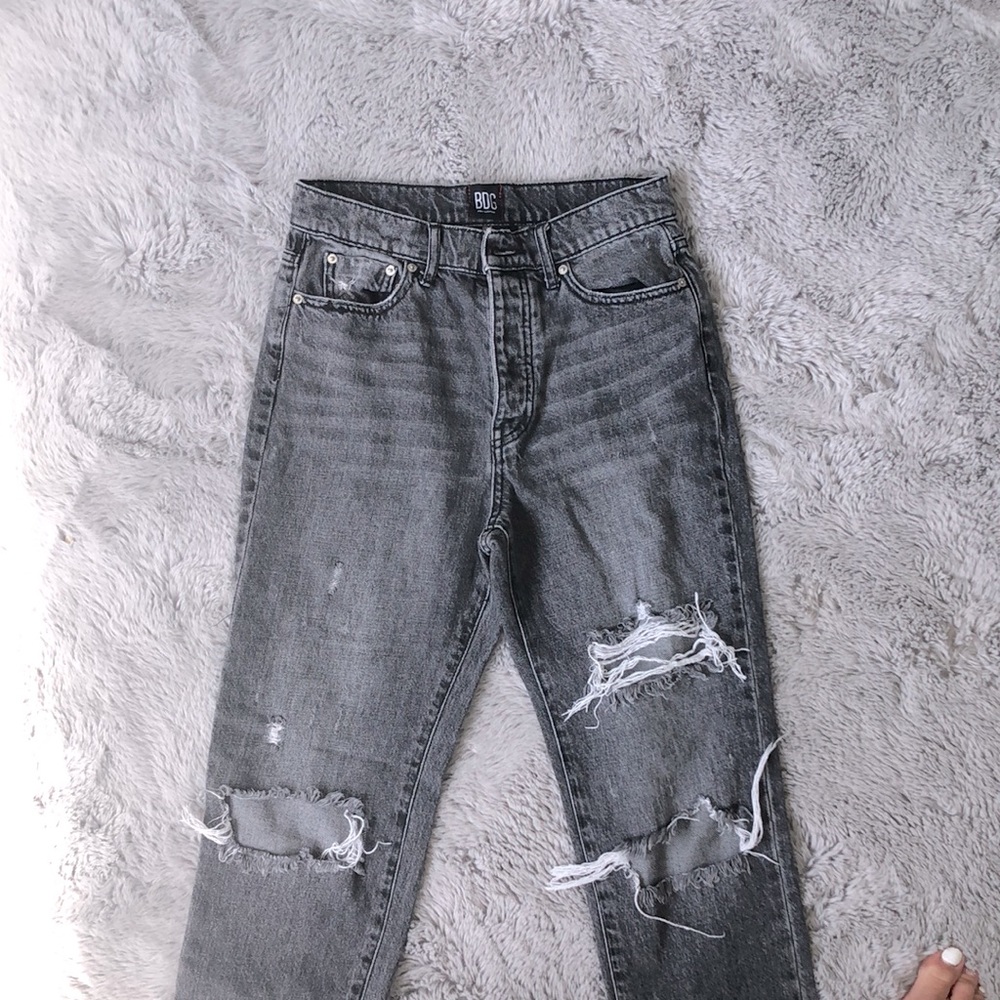 BDG High Waisted Slim Straight distressed jeans